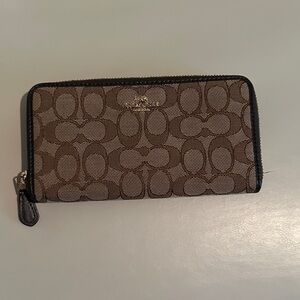 Coach Signature Brown and Black Wallet